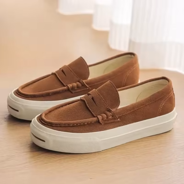 Round Toe Suede Soft Sole Lazy Loafer